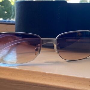 Prada #SPR 60C 2AC-1L1 Silver Rectangular Sunglasses – Made in Italy